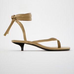Zara | Strappy Kitten Heel Leather Sandals Sz 7.5